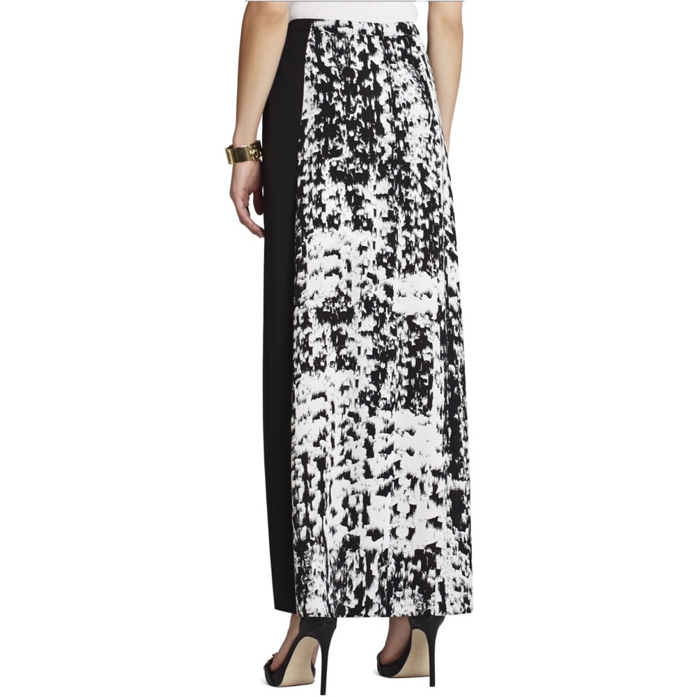 🚨BCBGMAXAZRIA Black White Jane Maxi Mini Skirt S - Picture 2 of 8